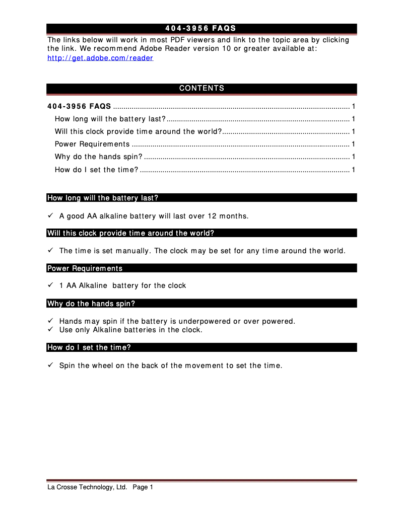 First page image of the manual for 404-3956