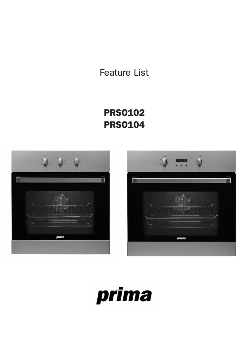 First page image of the manual for PRSO102