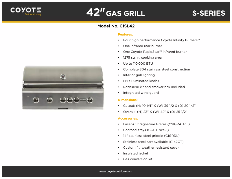 First page image of the manual for C1SL42LP
