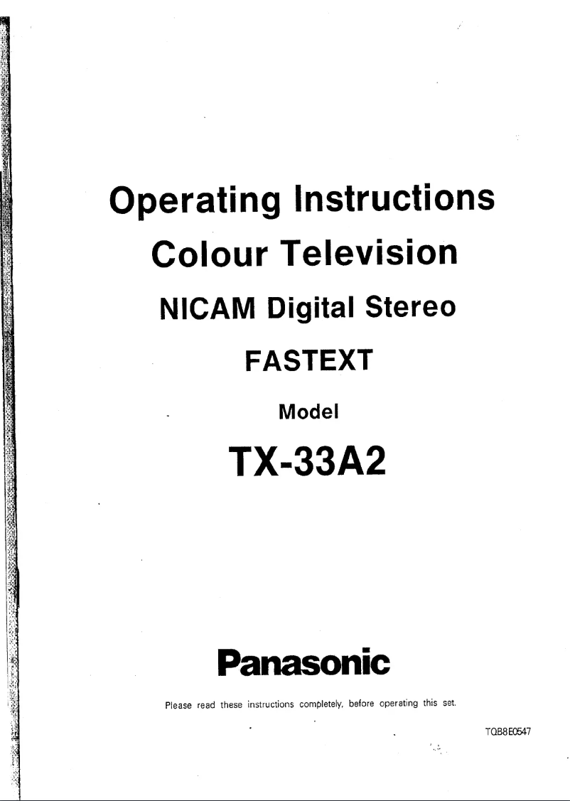 First page image of the manual for TX-33A2