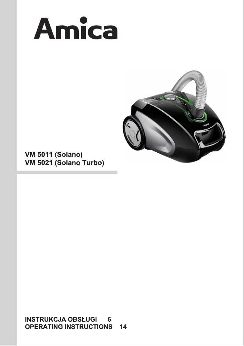First page image of the manual for Solano VM 5011