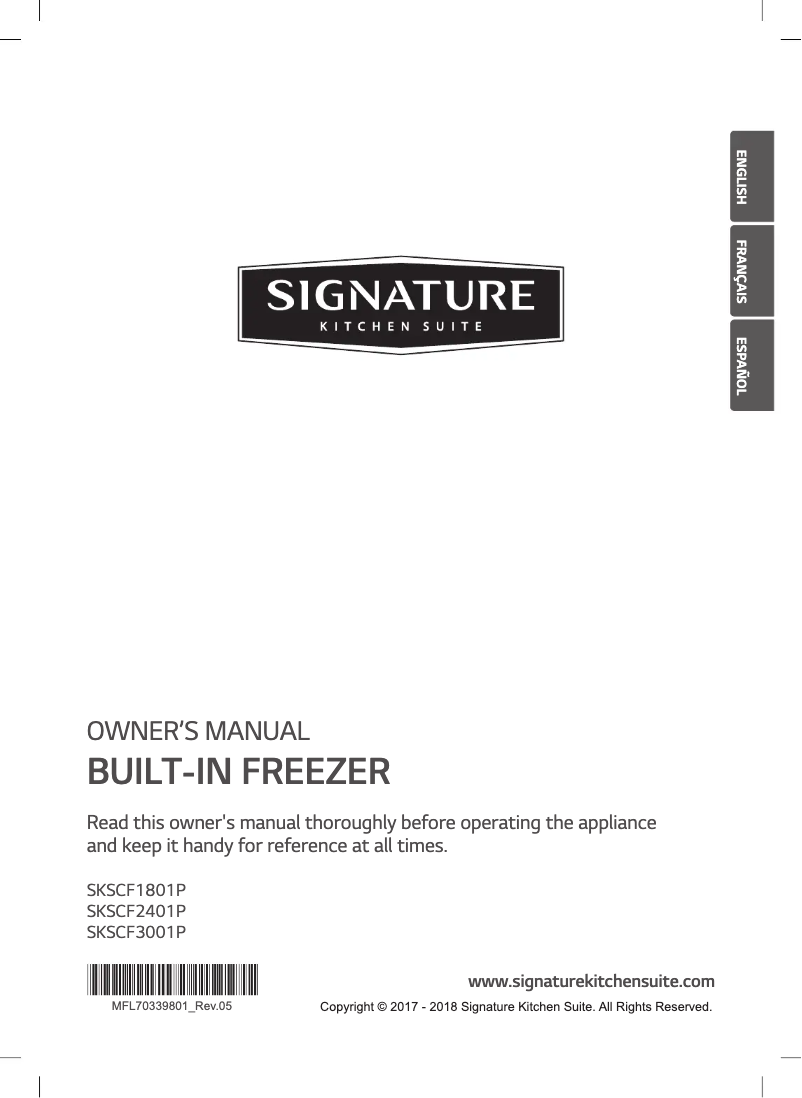 First page image of the manual for SKSPK245CS