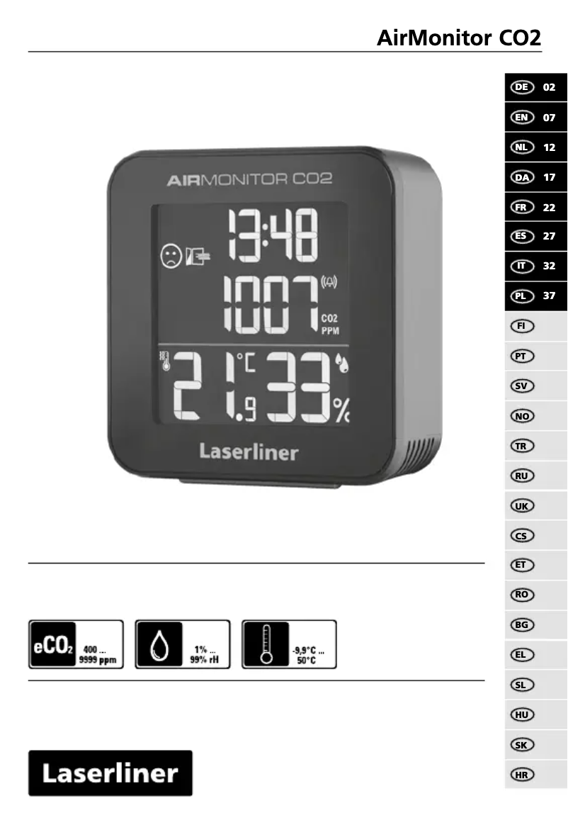 First page image of the manual for AirMonitor CO2