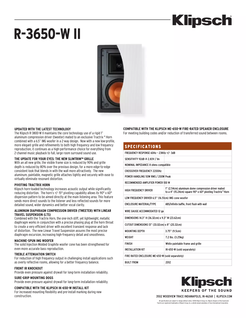 First page image of the manual for R-3650-W II