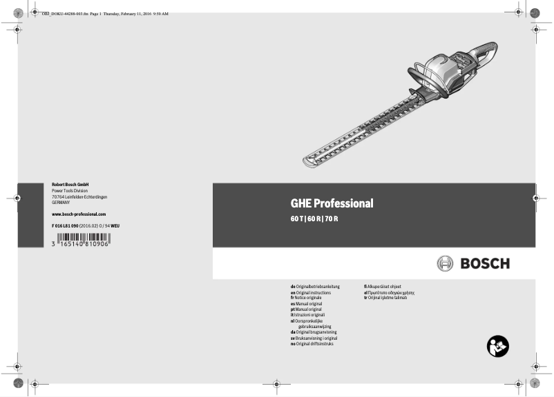 Page 1 of the manual User Manual Bosch GHE 60 R