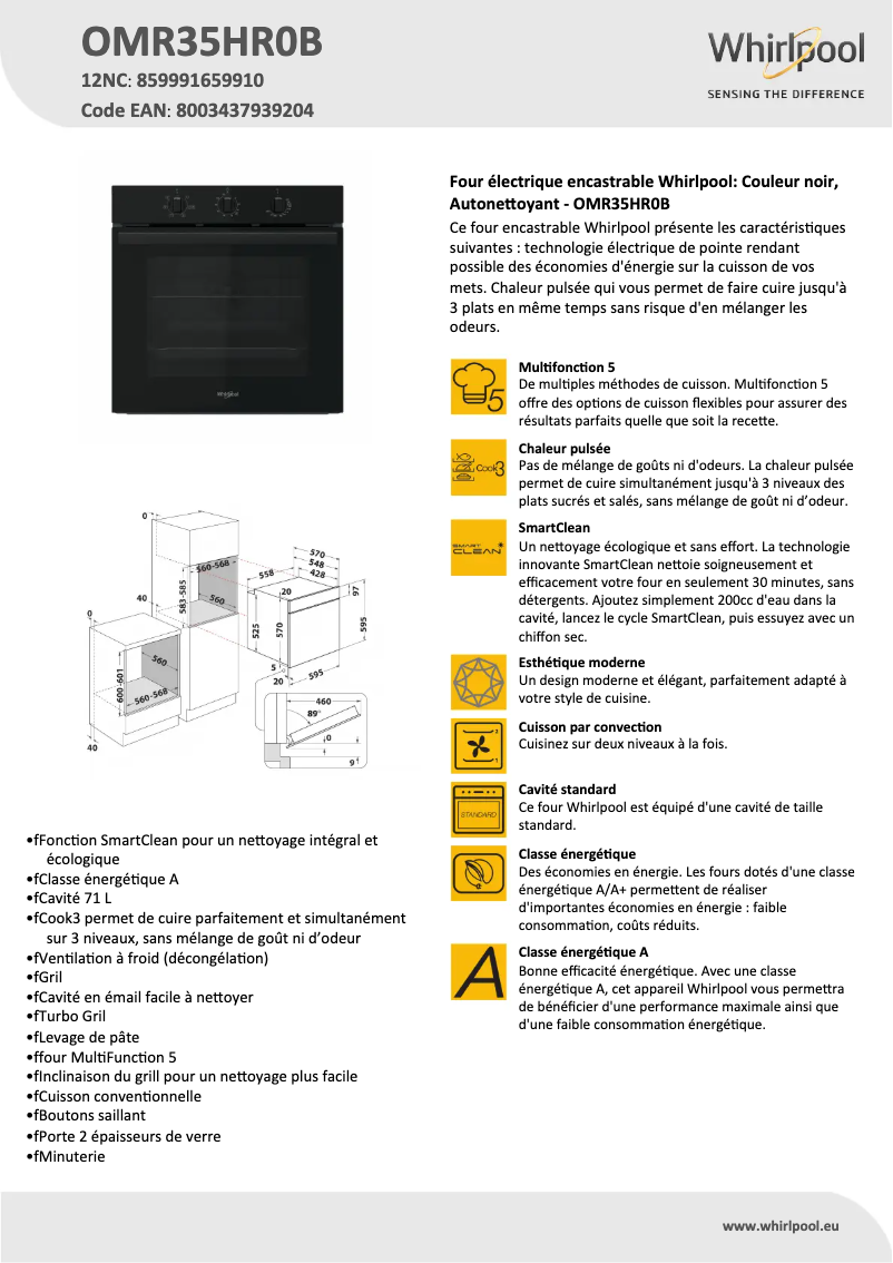 Image de la première page du manuel de l'appareil OMR35HR0B