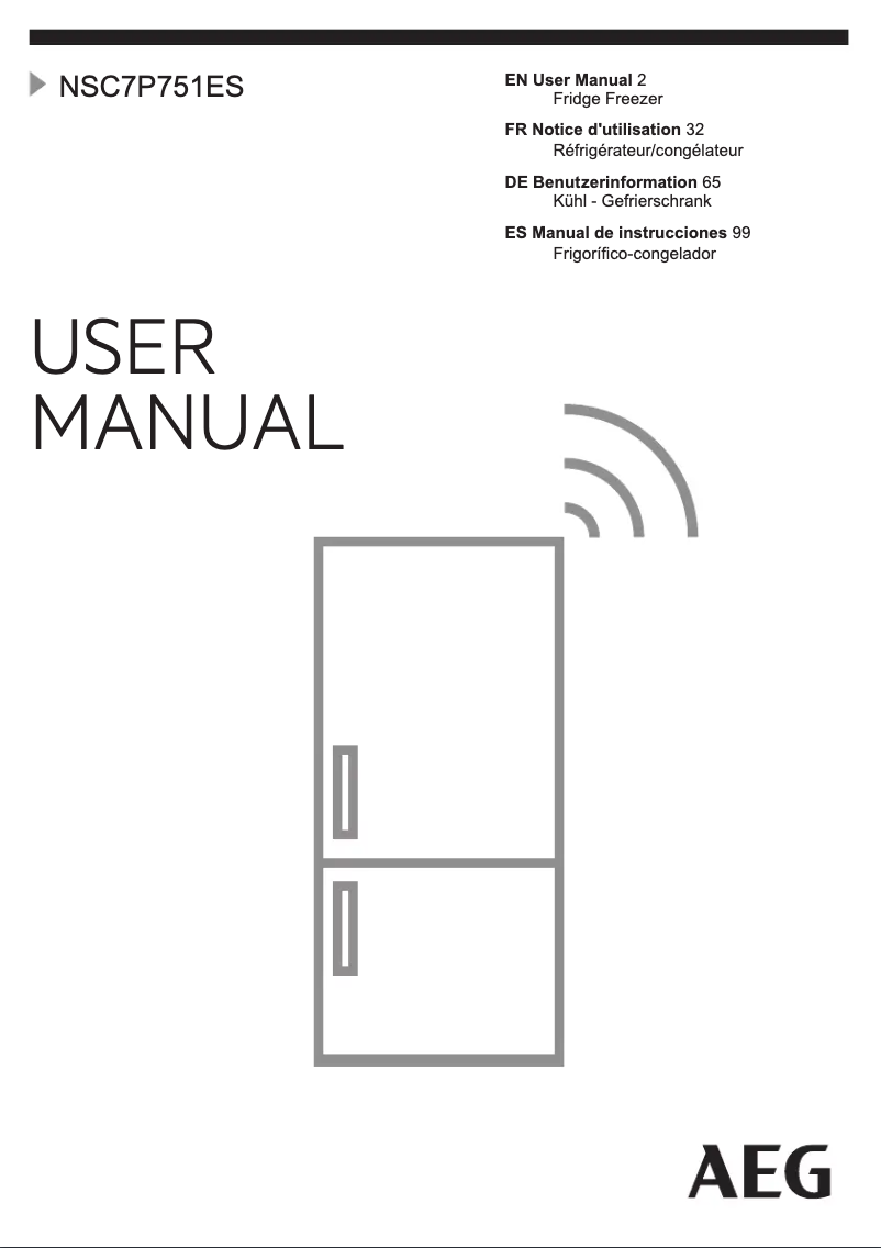 Page 1 of the manual User Manual AEG NSC7P751ES
