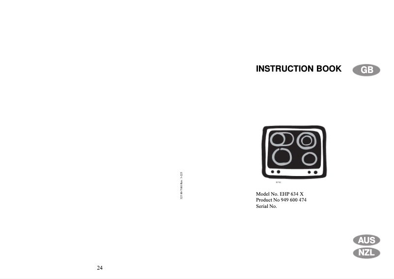 First page image of the manual for EHP 634 X