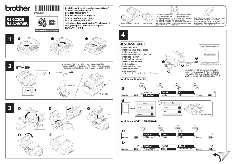 Page 1 of the manual User Manual Brother RJ-3250WB
