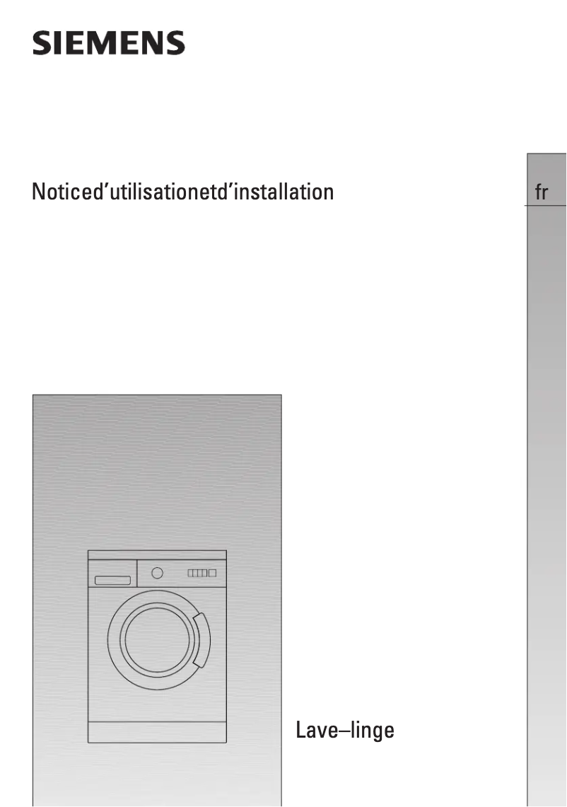 Page 1 of the manual User Manual Siemens WXLM1062FF
