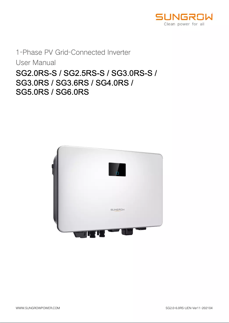 Image de la première page du manuel de l'appareil SH3.0RS