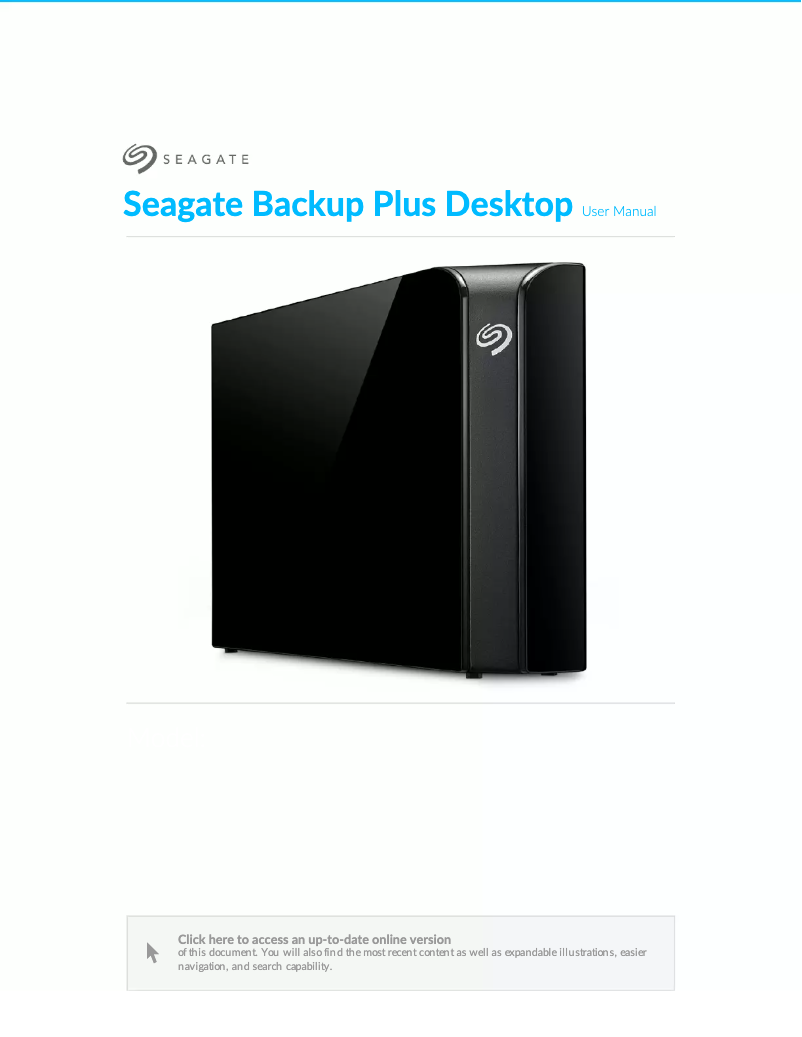Page 1 of the manual User Manual Seagate Expansion