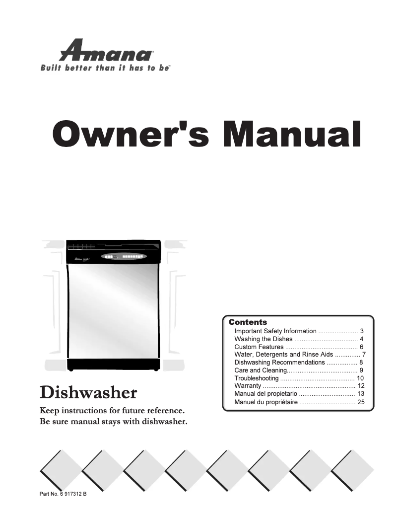 First page image of the manual for ADW862EAB
