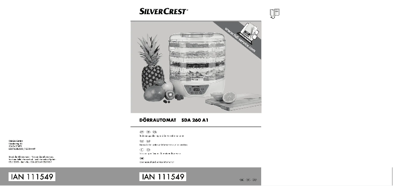 Page 1 of the manual User Manual SilverCrest SDA 260 A1