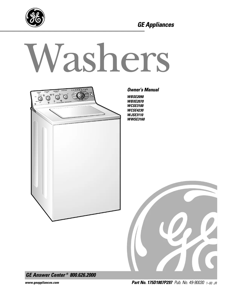 First page image of the manual for WCSE3100AWW