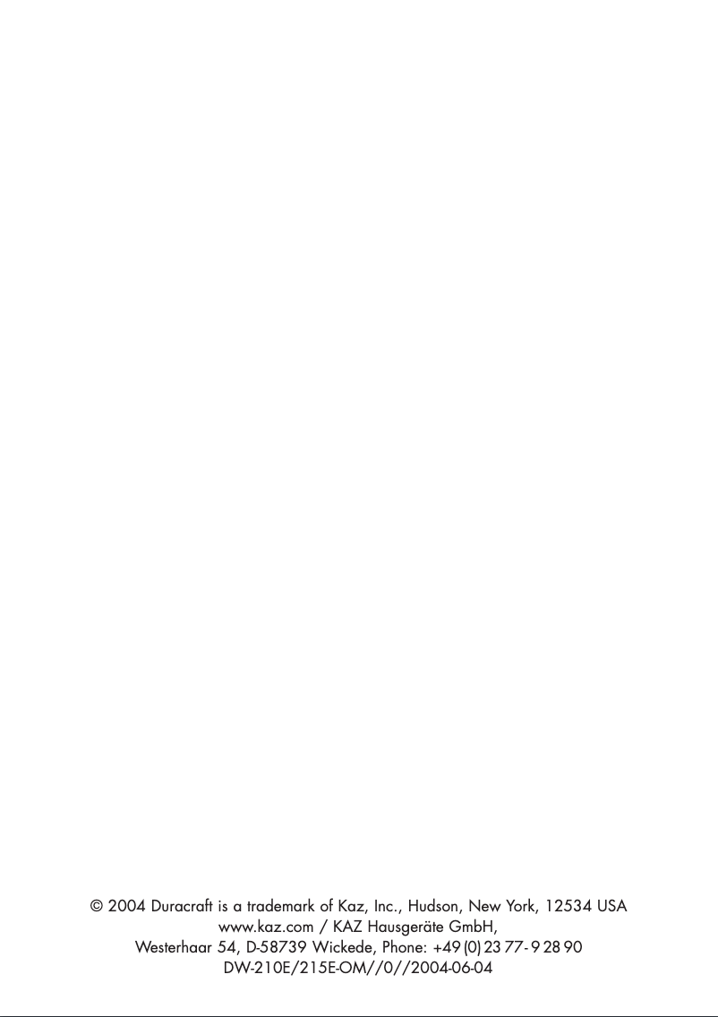 First page image of the manual for DW-210E