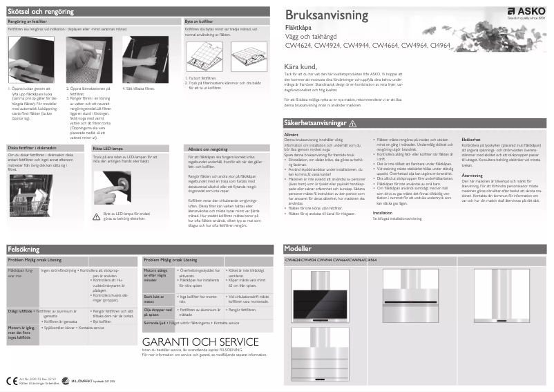 Page 1 of the manual User Manual Asko CW4624