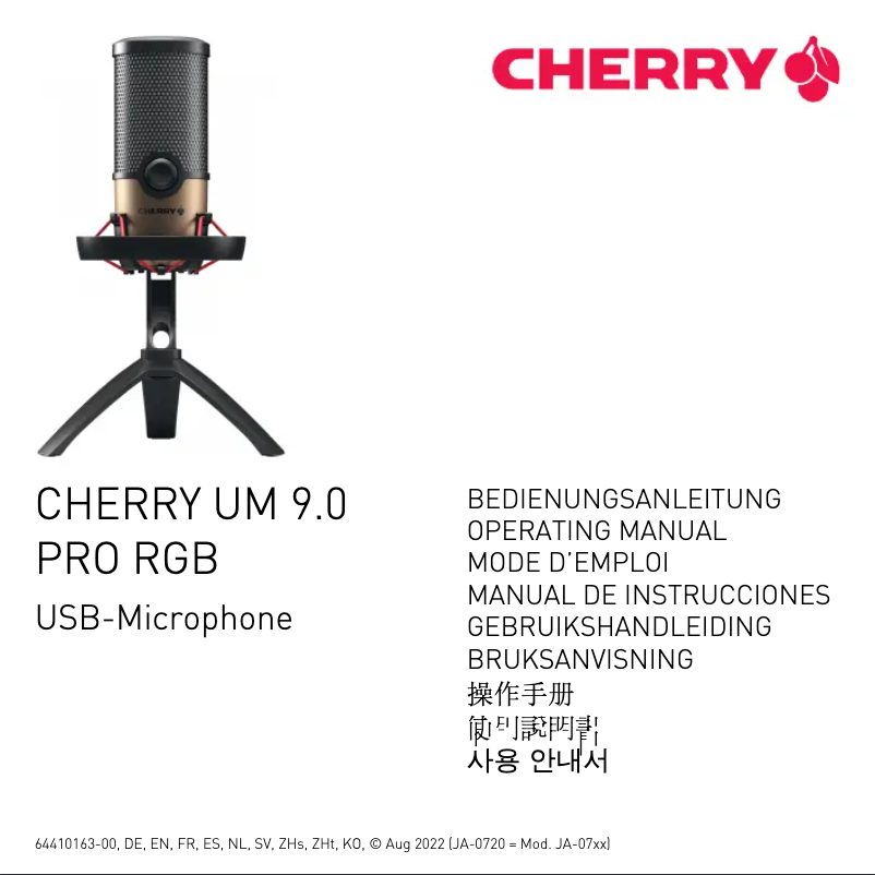 Page 1 of the manual User Manual Cherry UM 9.0 Pro RGB