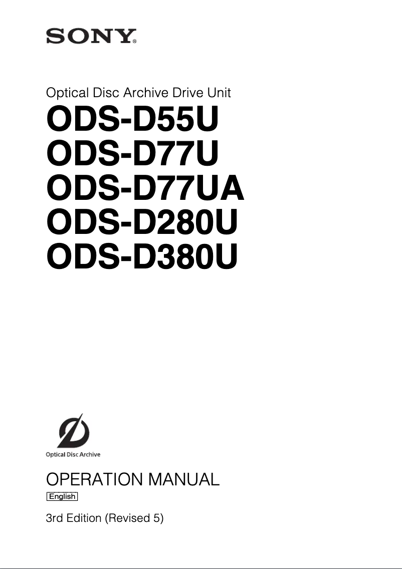 Page 1 de la notice Manuel utilisateur Sony ODS-D77UA