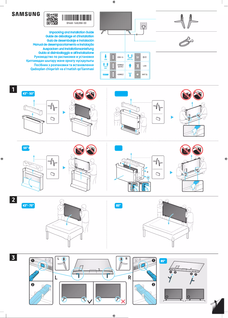 First page image of the manual for UE55CU71A0K