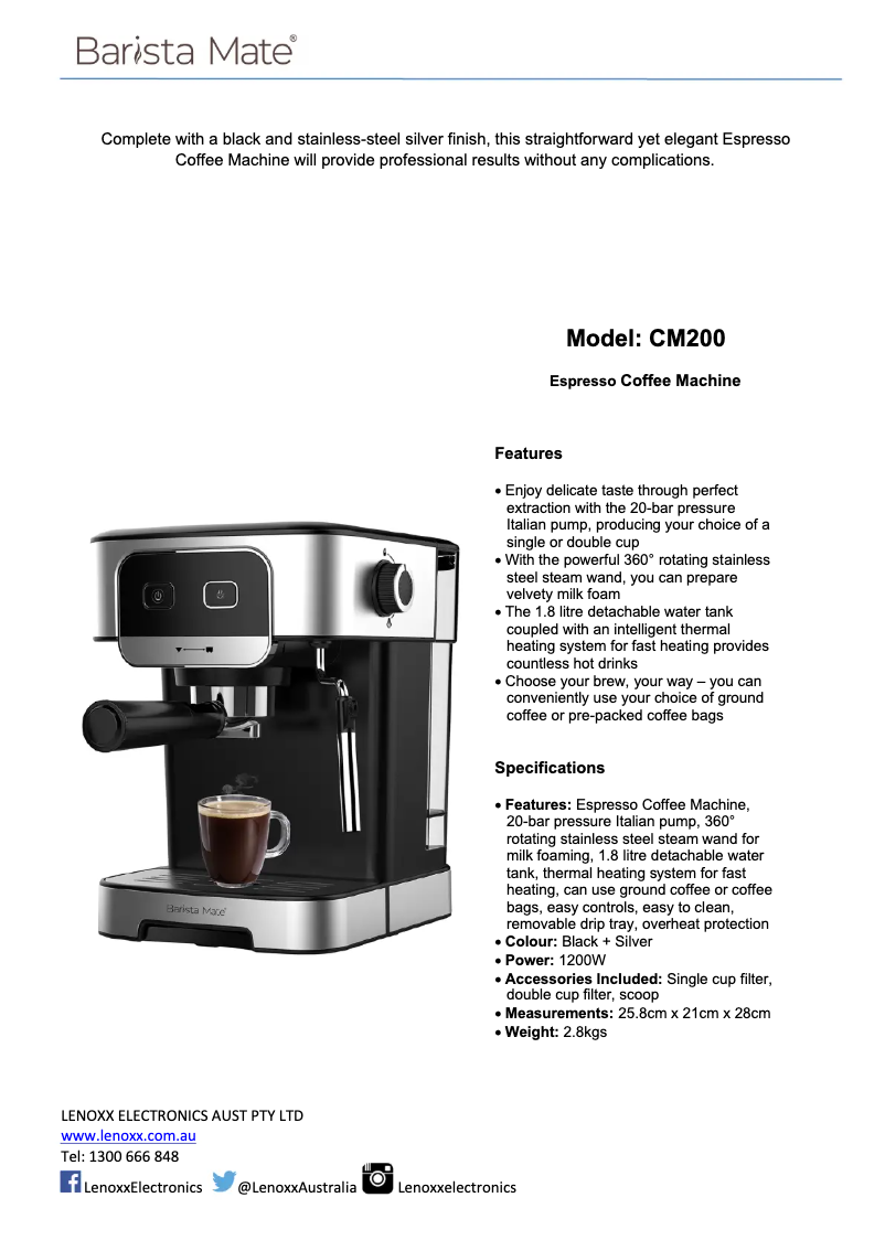 First page image of the manual for CM200