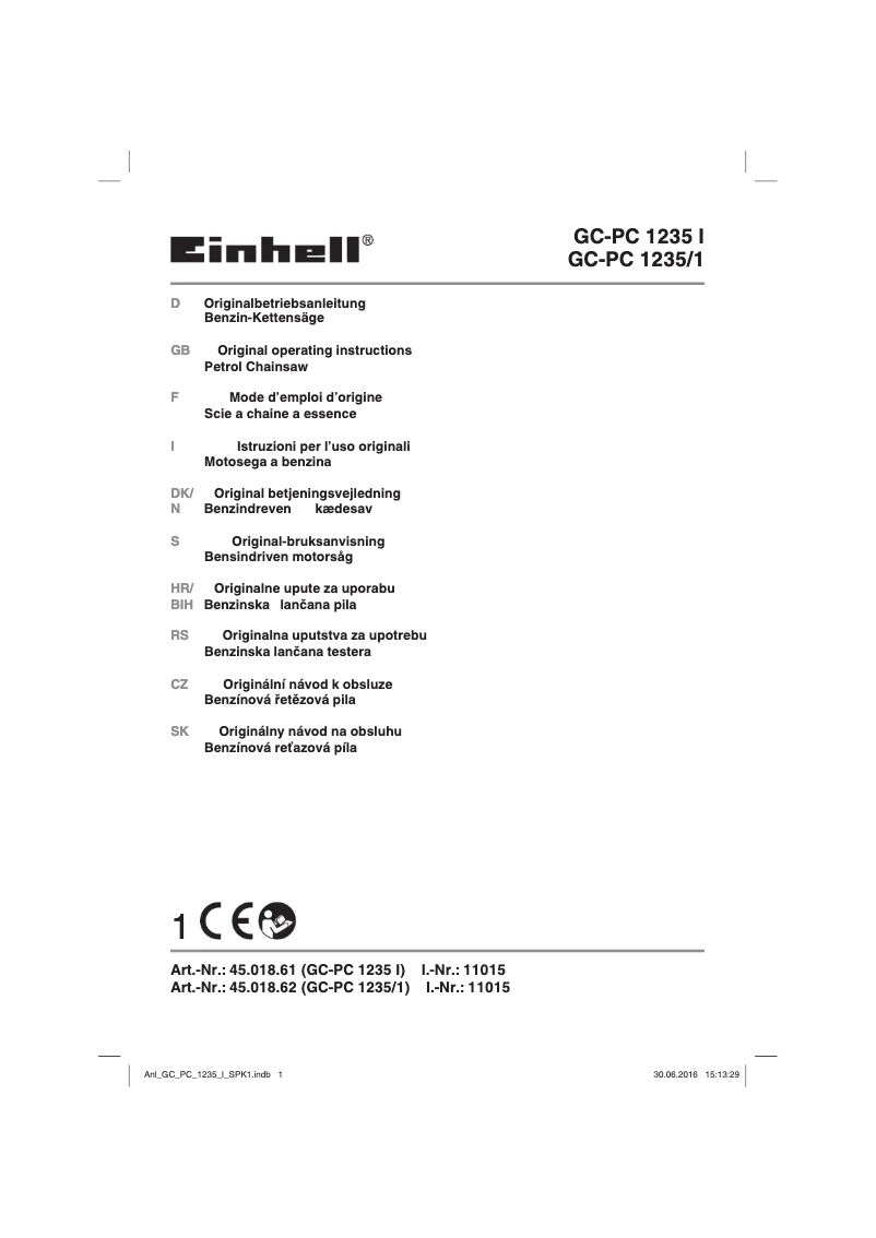 First page image of the manual for GC-PC 1235/1