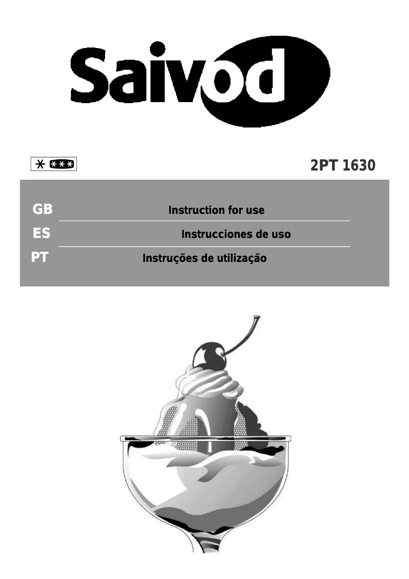 Page 1 of the manual User Manual Saivod 2PT 1630
