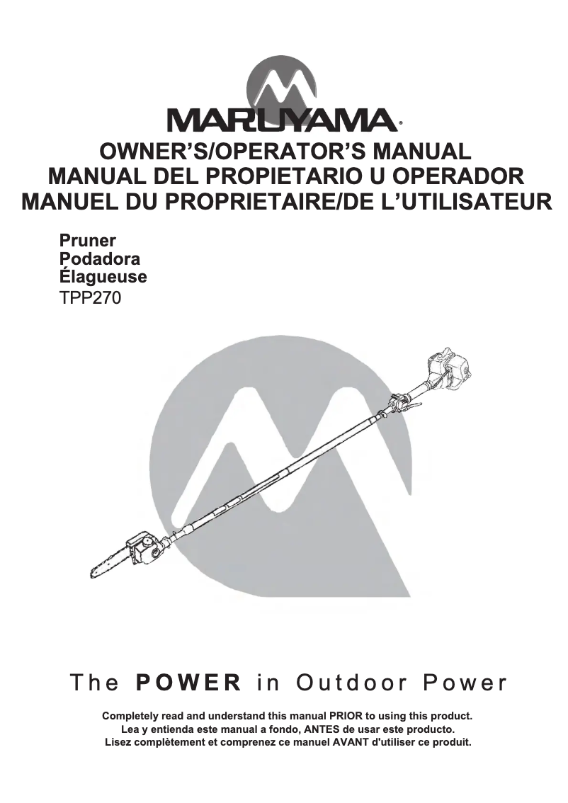 Page 1 of the manual User Manual Maruyama TPP270