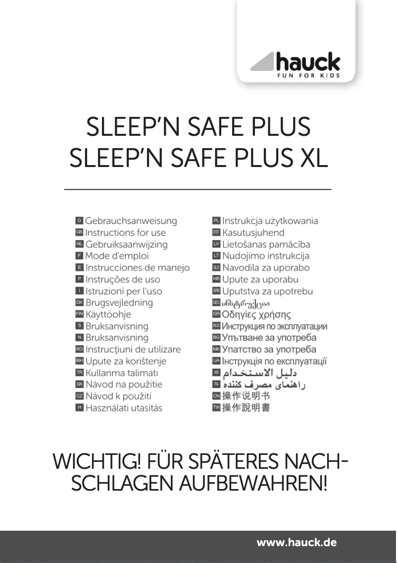 Image de la première page du manuel de l'appareil Sleep N Safe Plus
