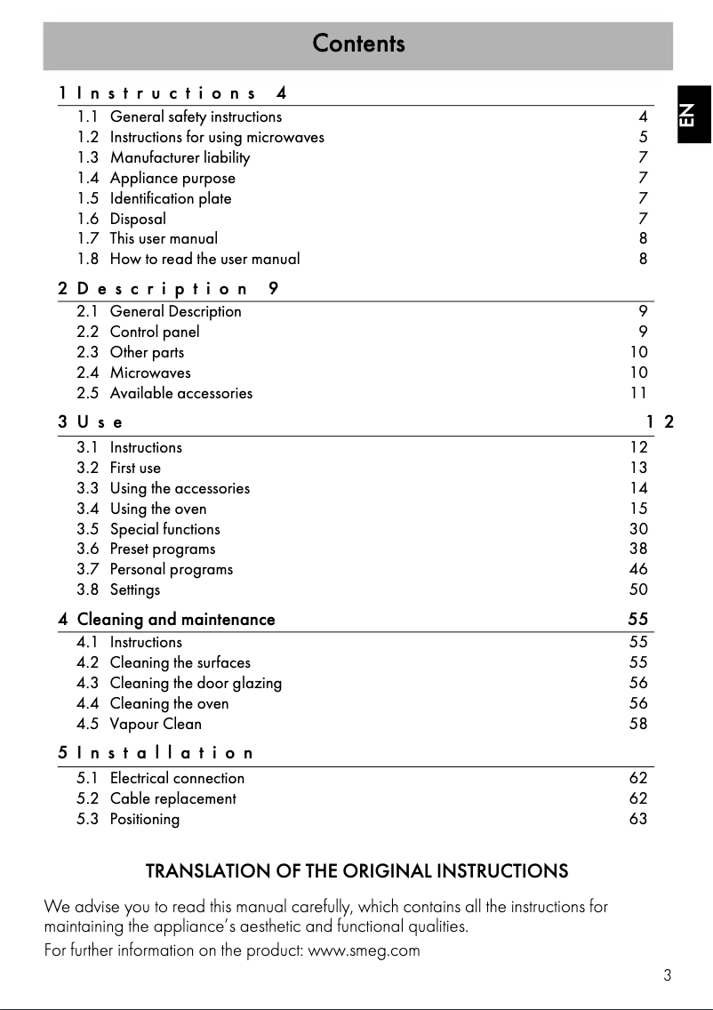 First page image of the manual for SFA4604MCNX