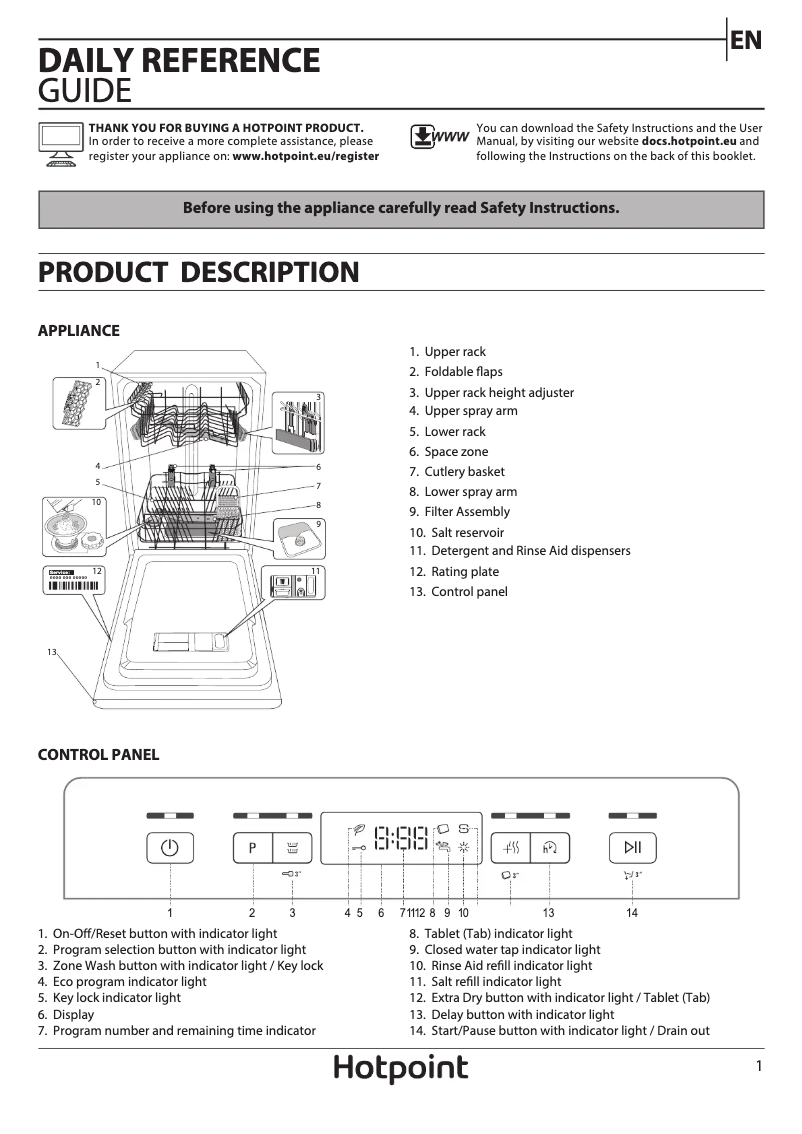 First page image of the manual for HSFCIH 4798 FS UK