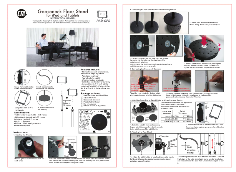 First page image of the manual for PAD-GFS