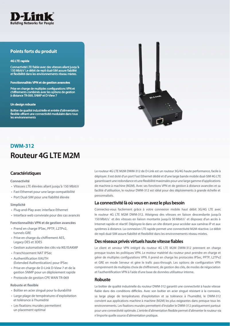 Image de la première page du manuel de l'appareil DWM-312