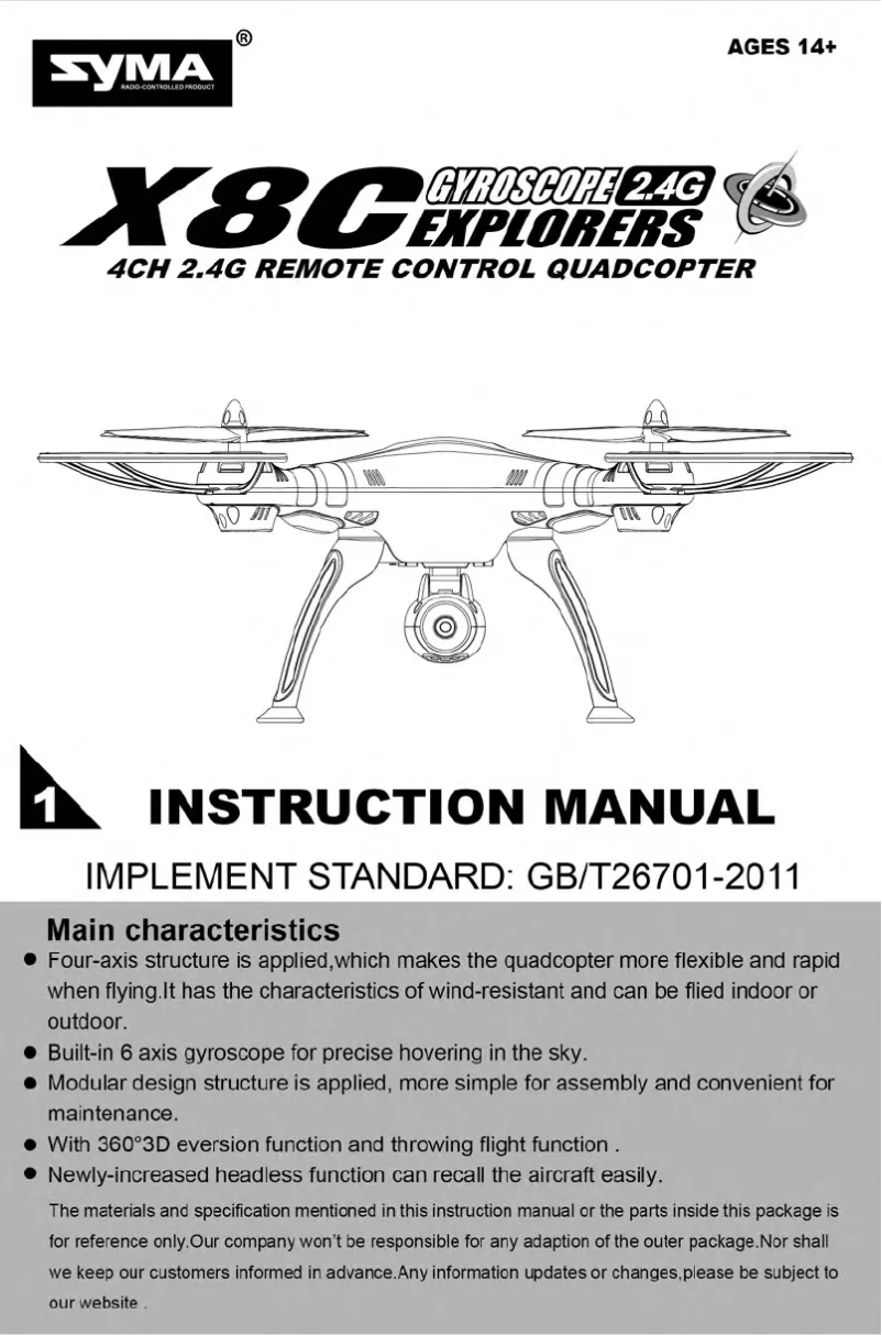 Page 1 of the manual User Manual Syma X8C
