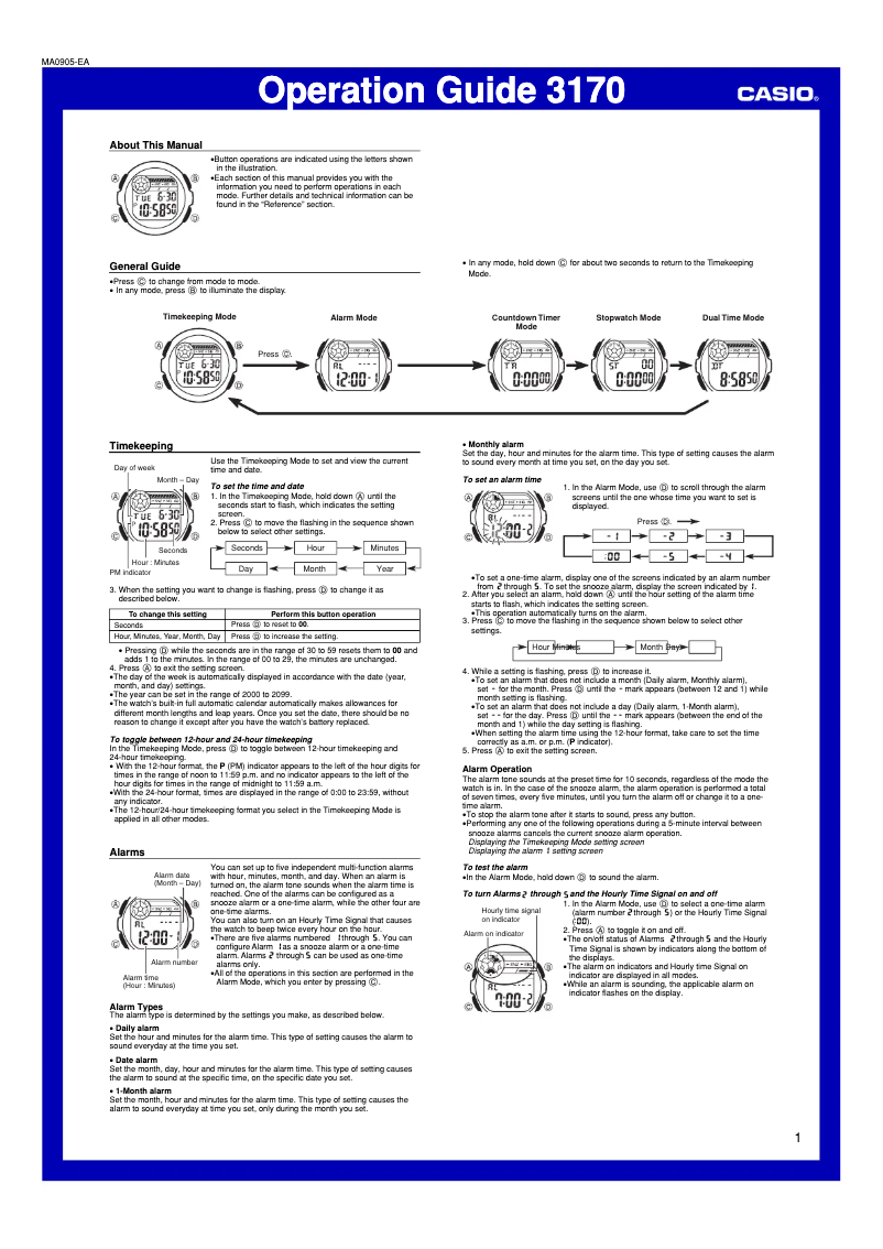 First page image of the manual for Collection W-213-1AVES