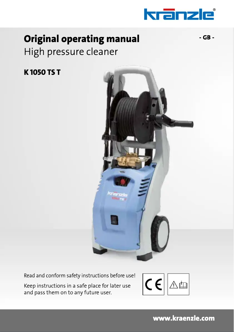 Page 1 of the manual User Manual Kränzle K 1050 TST