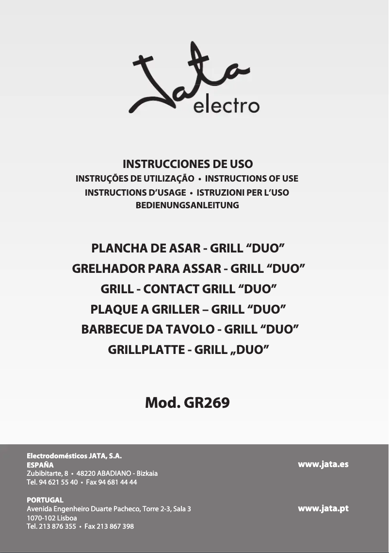 Page 1 of the manual User Manual Jata GR269