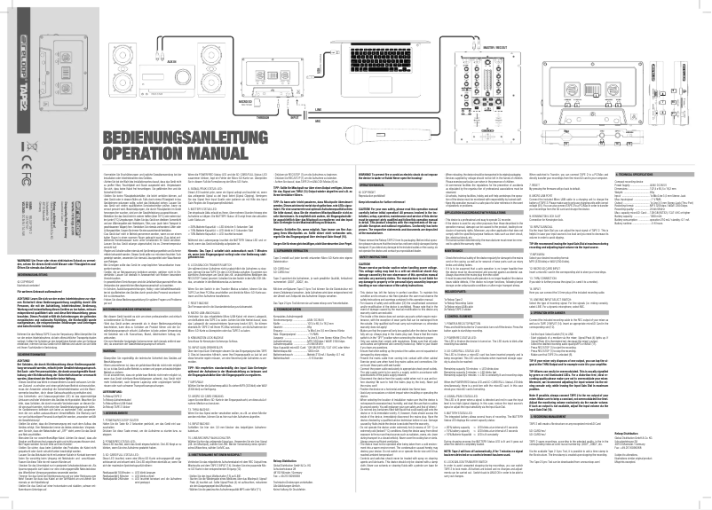 First page image of the manual for Tape 2
