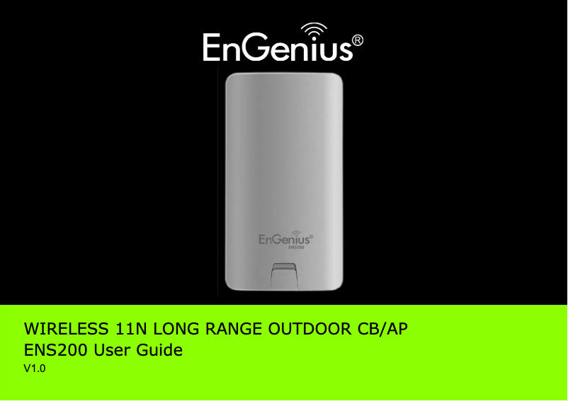 First page image of the manual for ENS200