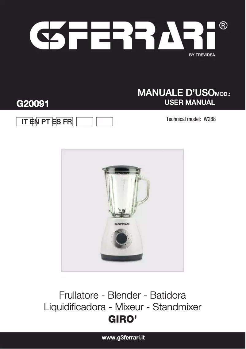 Page 1 de la notice Manuel utilisateur G3 Ferrari Girò G20091