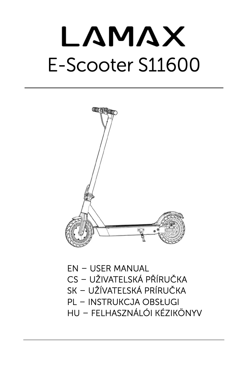 First page image of the manual for E-Scooter S11600