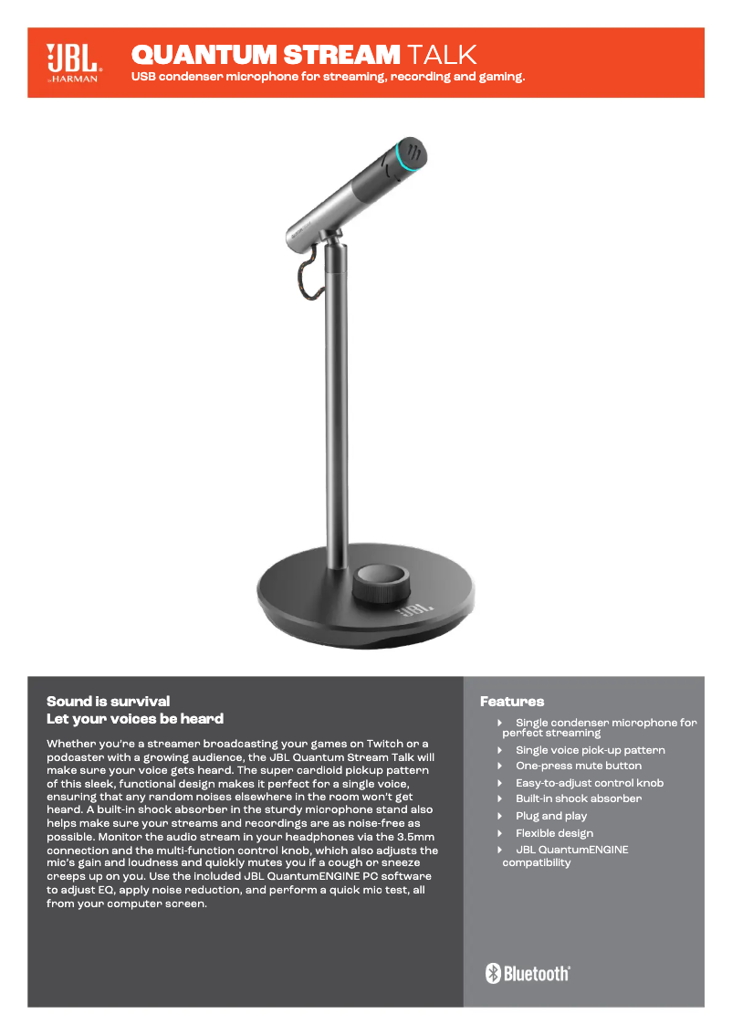 Image de la première page du manuel de l'appareil Quantum Stream Talk