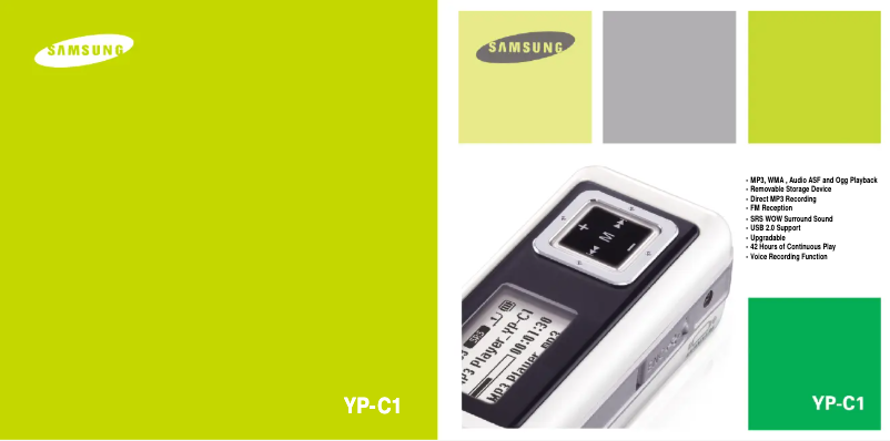 Page 1 of the manual User Manual Samsung YP-C1Z