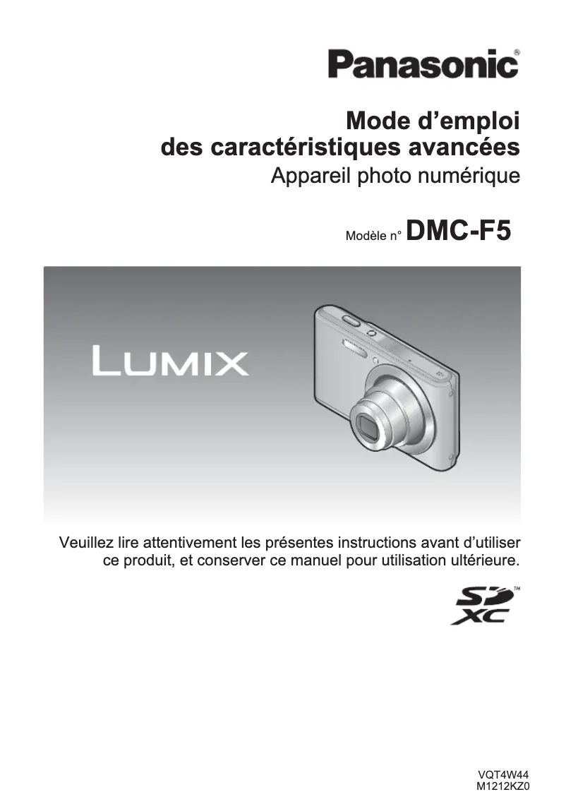Page 1 of the manual User Manual Panasonic Lumix DMC-F5
