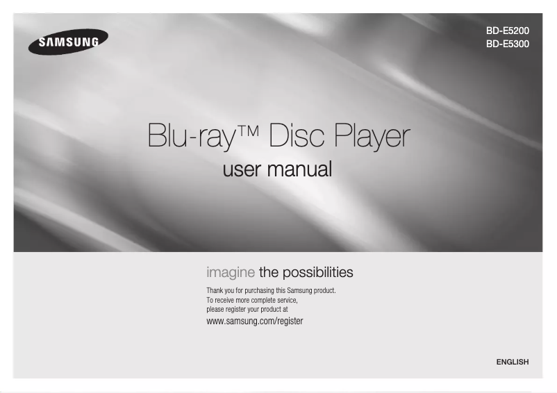 First page image of the manual for BD-E5300