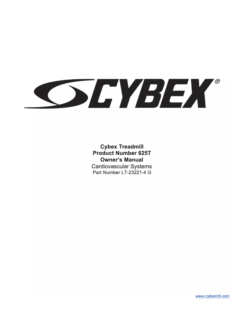 Page 1 of the manual User Manual Cybex 625T