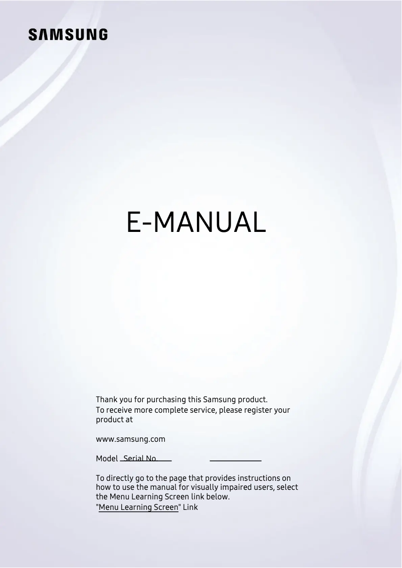 First page image of the manual for QA55Q60TAR