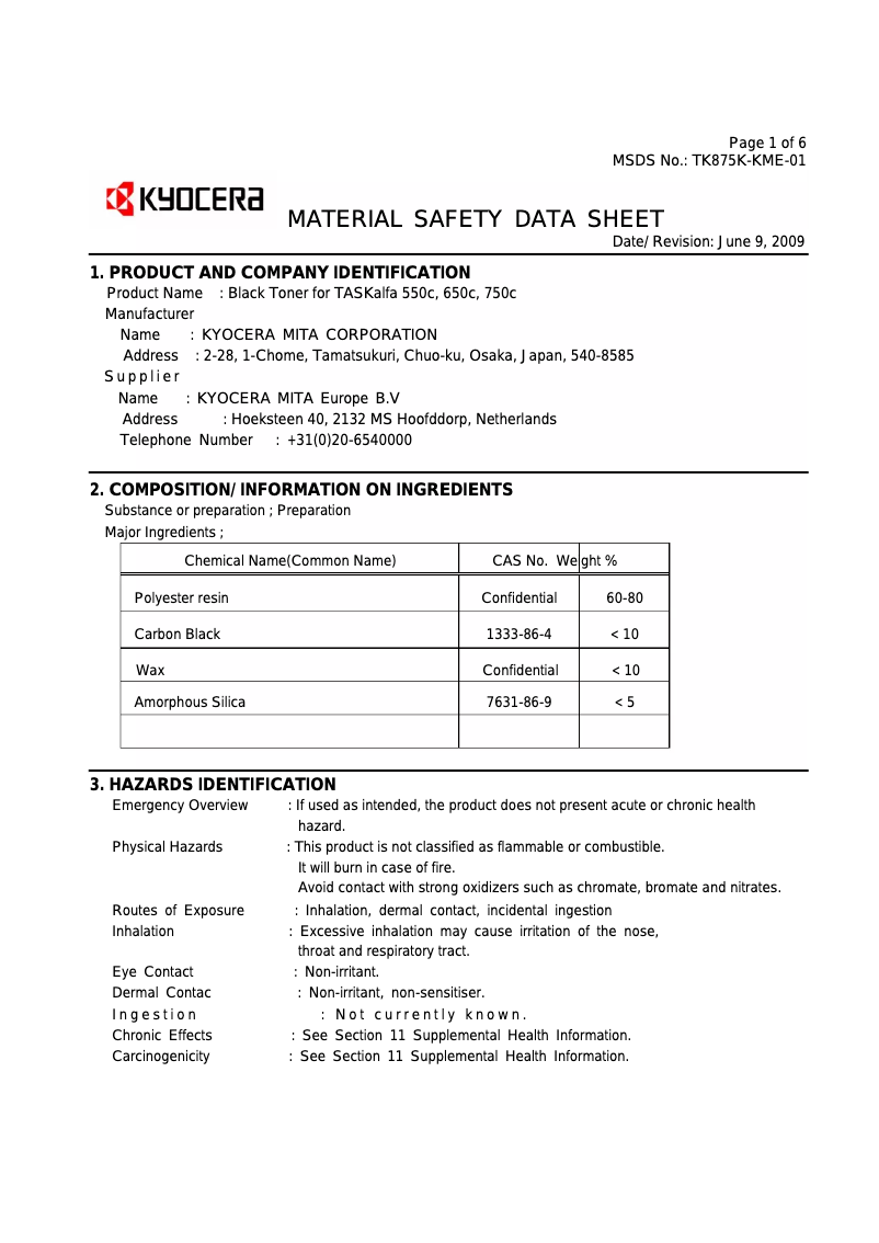 First page image of the manual for TASKalfa 650c