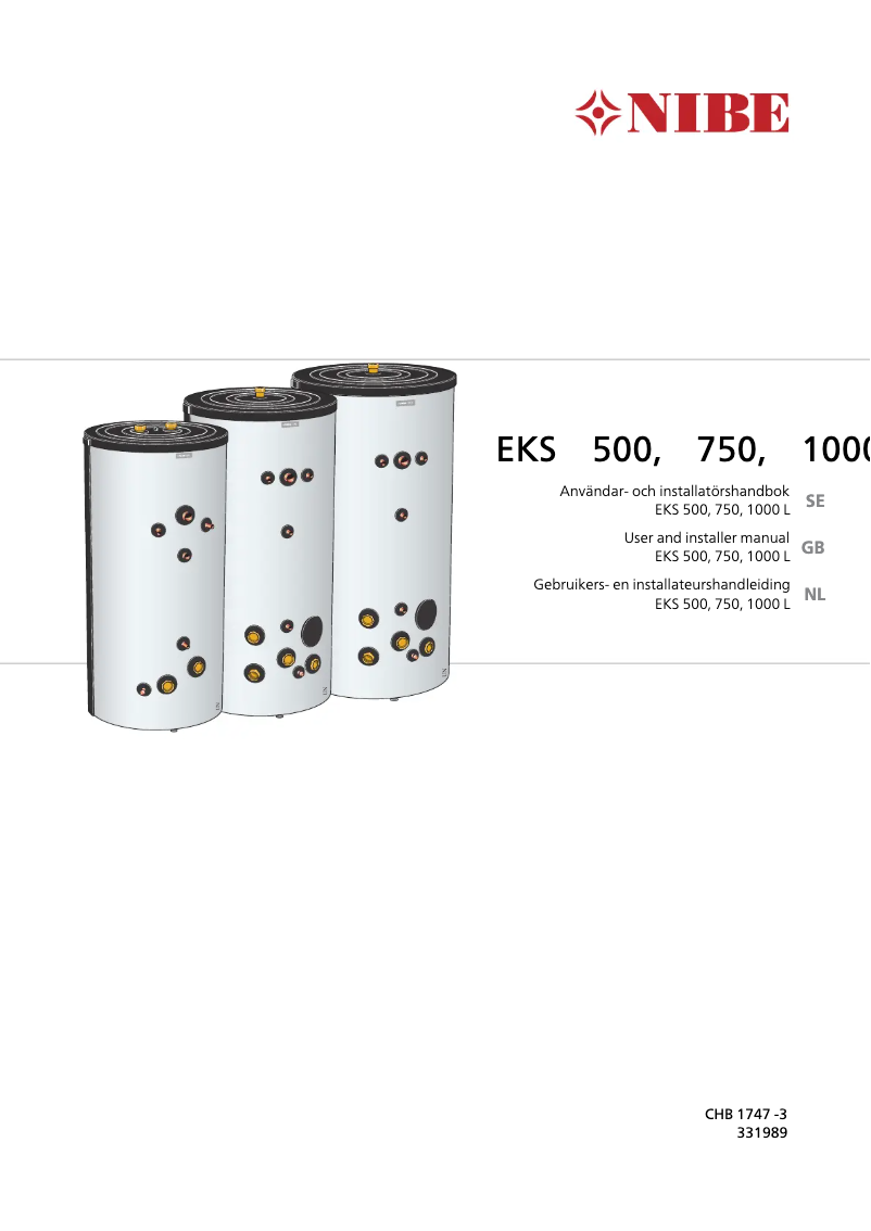 Page 1 de la notice Manuel utilisateur Nibe EKS 750 L