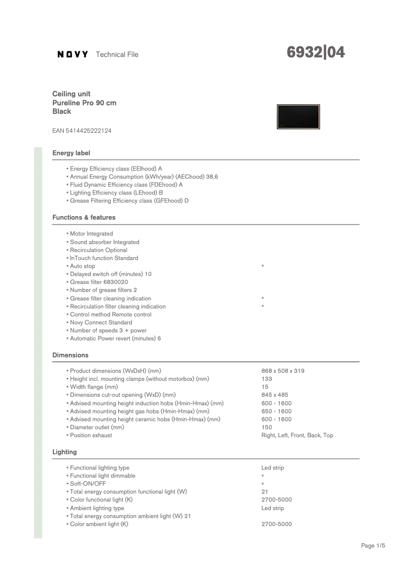 First page image of the manual for Pureline Pro 6932